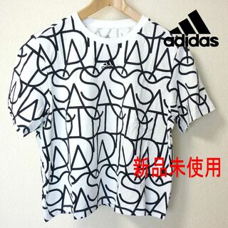 アディダス(adidas)の新品(レディースL)アディダス 白グラフィック ボーイフレンド Tシャツ(Tシャツ(半袖/袖なし))