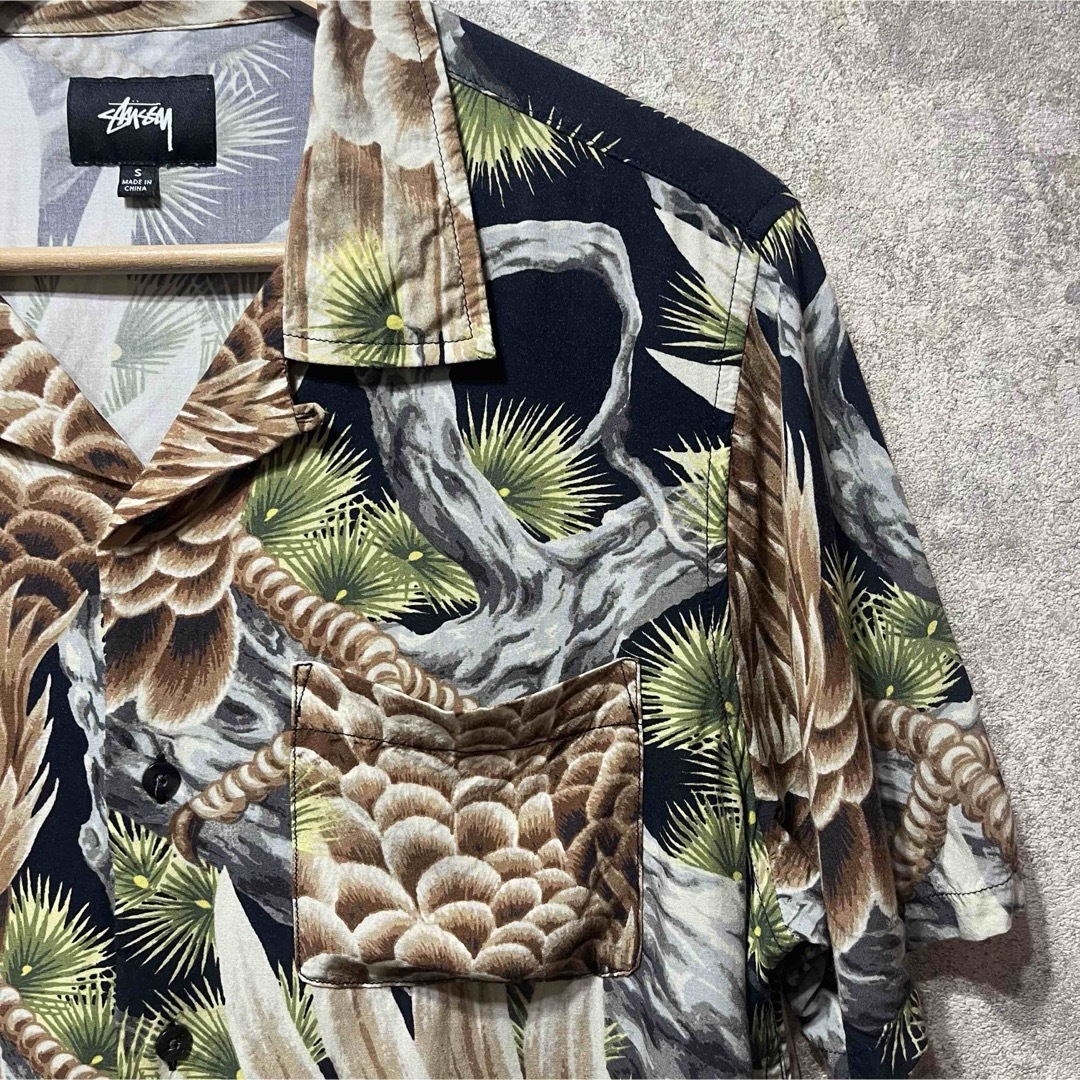 STUSSY - STUSSY ステューシー 鷹 アロハシャツ レーヨンシャツ STUSSY - STUSSY ステューシー 鷹 アロハシャツ レーヨンシャツ