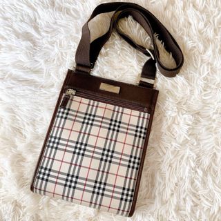 BURBERRY ノバチェック ブラウン キャンバス サコッシュ ショルダー