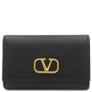 VALENTINO - ヴァレンティノ VALENTINO キーケース Vロゴ シグネチャー レザー ブラック ゴールド金具 黒 鍵入れ 6連  1W2P0Y32SNP 【箱】【中古】