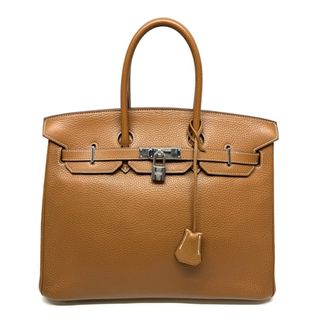 エルメス(Hermes)のエルメス HERMES バーキン35 バーキン 35 バッグ トートバッグ トリヨンクレマンス ゴールド ブラウン 茶 シルバー金具(トートバッグ)