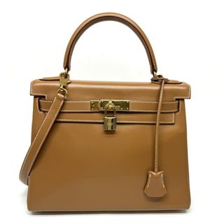 エルメス(Hermes)のエルメス HERMES ケリー28 ケリー 28 バッグ トートバッグ ショルダーバッグ ヴァッシュ ナチュラル ゴールド ブラウン 茶 ゴールド金具(トートバッグ)