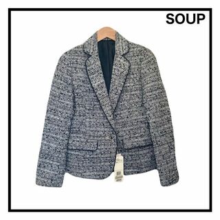 SOUP - 新品タグ付き　SOUP　スープ　テーラードジャケット　レディース　ツイード柄