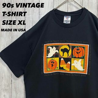 ジャージーズ(JERZEES)の90sヴィンテージ USA製古着　JERZEES プリントTシャツ　黒サイズXL(Tシャツ/カットソー(半袖/袖なし))