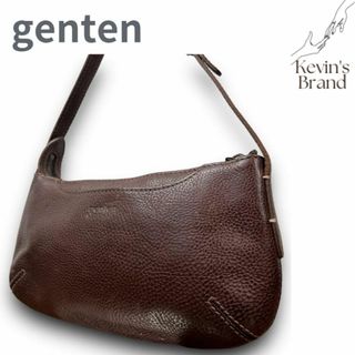 ゲンテン(genten)の美品　ゲンテン　ショルダーバッグ   トスカ　ダークブラウン　サコッシュ　レザー(ショルダーバッグ)