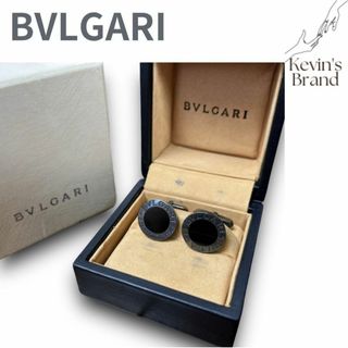 ブルガリ(BVLGARI)の極美品　付属品付き　ブルガリ　カフス　シルバー925 オニキス　ロゴサークル(カフリンクス)