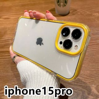 iphone15proケース カーバーおしゃれ イエロー 6(iPhoneケース)