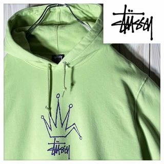 ステューシー(STUSSY)の【美品 L】ステューシー クラウンロゴ スウェット パーカー(パーカー)