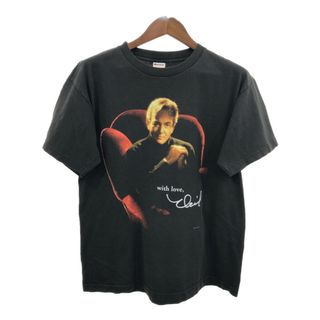 90年代 USA製 ニール・ダイアモンド ワールドツアー 半袖Ｔシャツ バンドT ブラック (メンズ L) 中古 古着 Q8020(Tシャツ/カットソー(半袖/袖なし))