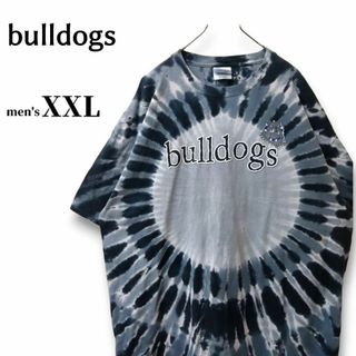 USA古着 BULLDOGS Tシャツ タイダイ染 オーバーサイズ XXL(Tシャツ/カットソー(半袖/袖なし))