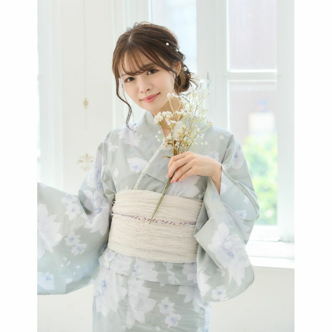 新品 4点 浴衣 浴衣セット ゆかた レディース くすみグリーン