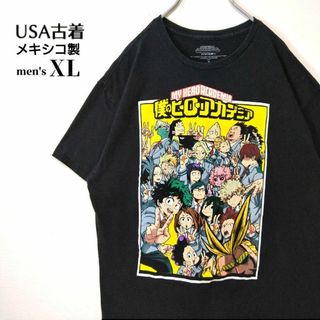 僕のヒーローアカデミア 公式 大判 Tシャツ メキシコ製 キャラクター XL 黒(Tシャツ/カットソー(半袖/袖なし))