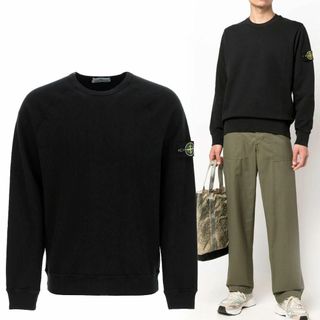 ストーンアイランド(STONE ISLAND)の送料無料 1 STONE ISLAND ストーンアイランド 761566360 V0029 ブラック スウェット トレーナー size S(スウェット)