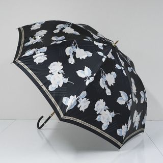 ランバンコレクション(LANVIN COLLECTION)の傘 LANVIN COLLECTION ランバンコレクション USED美品 ブラック 花柄 ロゴ エレガント 60cm A0831(傘)