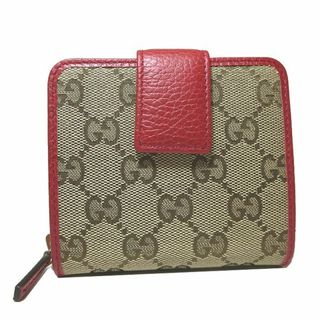 グッチ(Gucci)の【新品】グッチ 財布 二つ折り財布(小銭入れあり) 346056 GUCCI キャンバス×レザー GGスプリーム ラウンド ジップアラウンド コンパクトウォレット アウトレット レディース(財布)