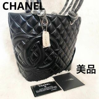 シャネル(CHANEL)の【美品】CHANEL シャネル カンボンライン トートバッグ ブラック(トートバッグ)