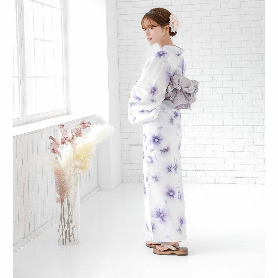 新品 4点 浴衣 セット 浴衣セット ゆかた レディース 花柄 紫 4Y 新品 4点 浴衣 セット 浴衣セット ゆかた レディース 花柄 紫 4Y