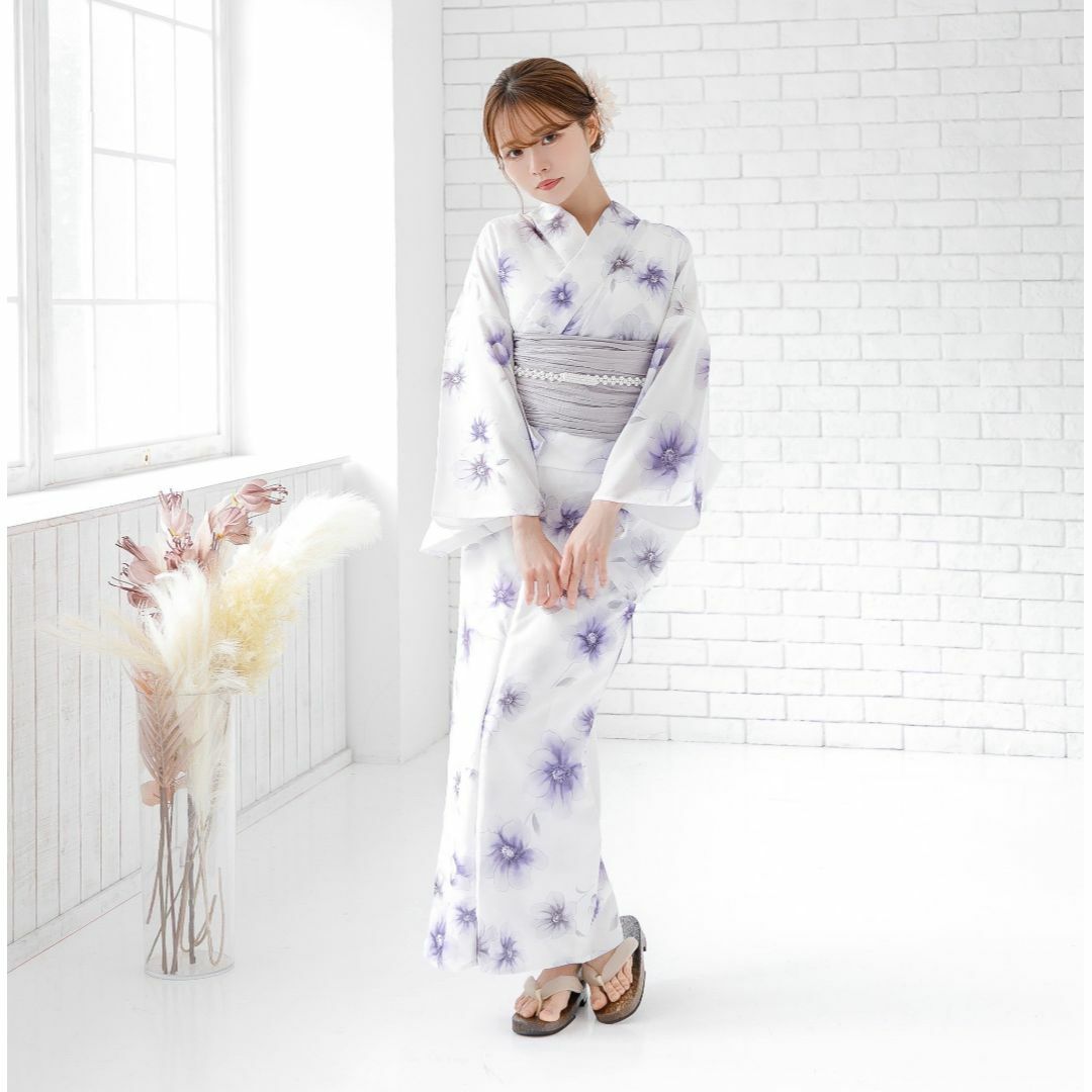 新品 4点 浴衣 セット 浴衣セット ゆかた レディース 花柄 紫 4Y 新品 4点 浴衣 セット 浴衣セット ゆかた レディース 花柄 紫 4Y