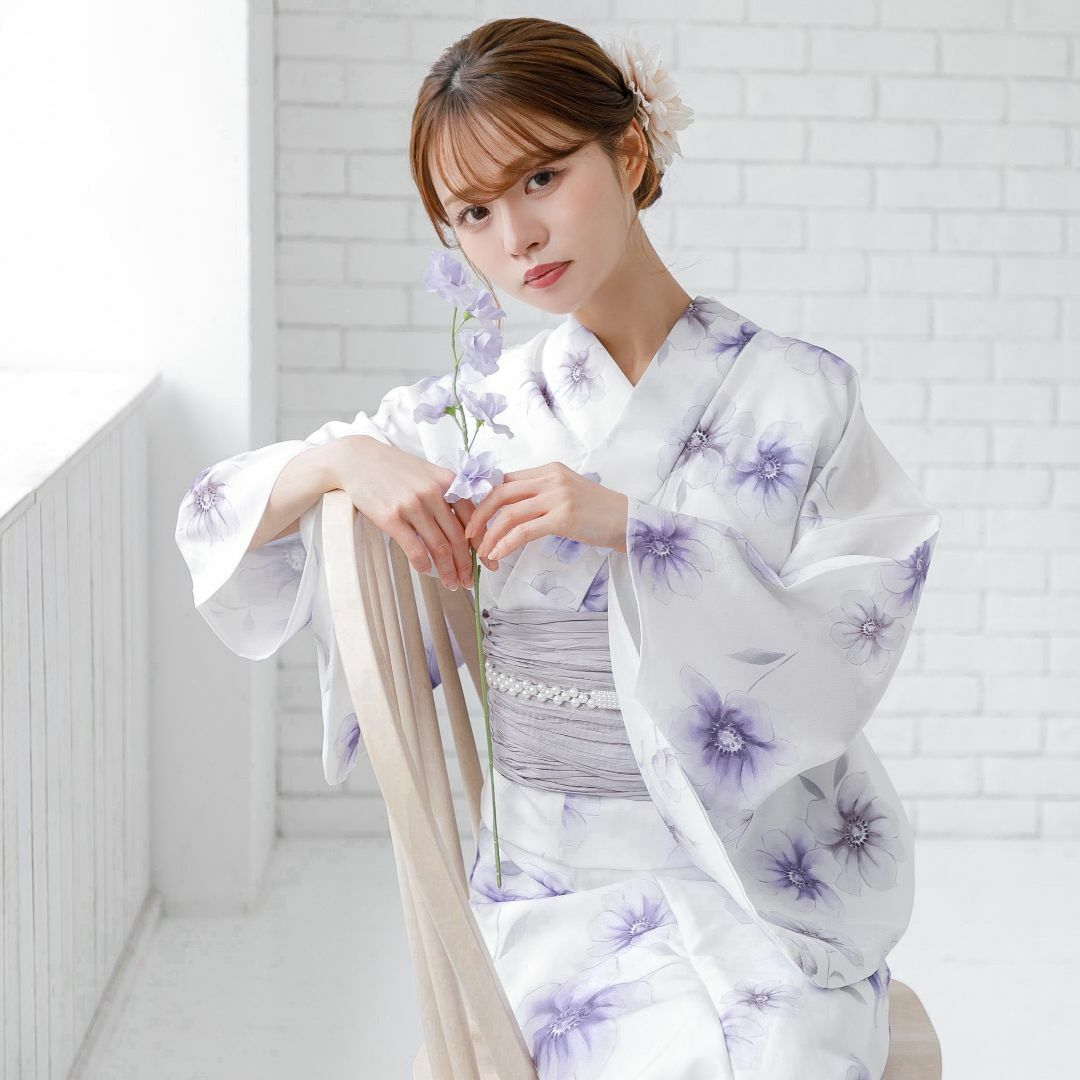 新品 4点 浴衣 セット 浴衣セット ゆかた レディース 花柄 紫 4Y 新品 4点 浴衣 セット 浴衣セット ゆかた レディース 花柄 紫 4Y