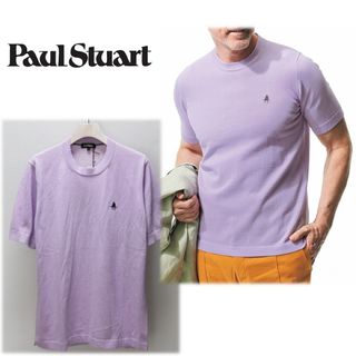 ポールスチュアート(Paul Stuart)の《ポール・スチュアート》新品 伸縮性あり リネン混 サマーニットTシャツ L(Tシャツ/カットソー(半袖/袖なし))