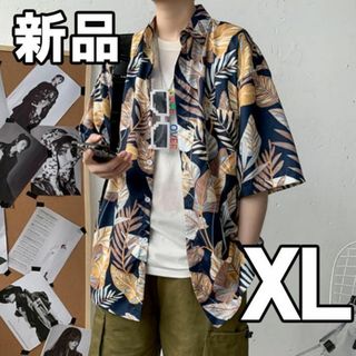 【限定セール！新品未使用】メンズシャツ 半袖 ブラック XL(Tシャツ/カットソー(半袖/袖なし))