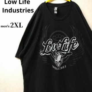 Low Life スカル バイカー Tシャツ ブラック 2XL(Tシャツ/カットソー(半袖/袖なし))