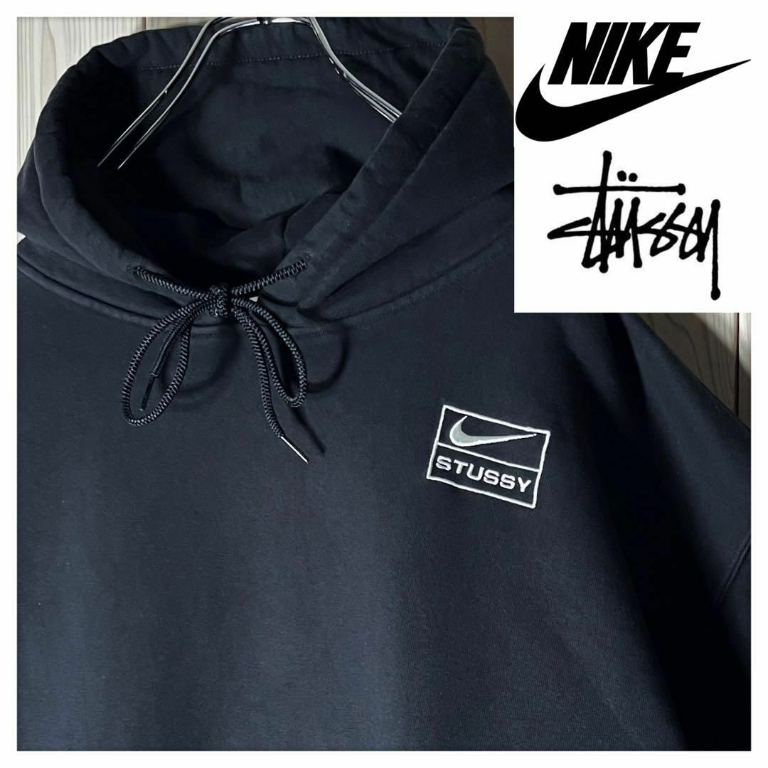 STUSSY - 【良品 限定 L】ステューシー ナイキ 刺繍ロゴ スウェット パーカー 即完売