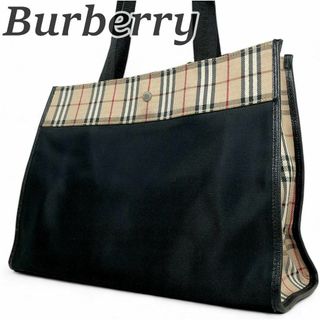 バーバリー(BURBERRY)のバーバリー ロンドン トートバッグ 肩掛け ハンドバッグ ノバチェック ブラック(トートバッグ)