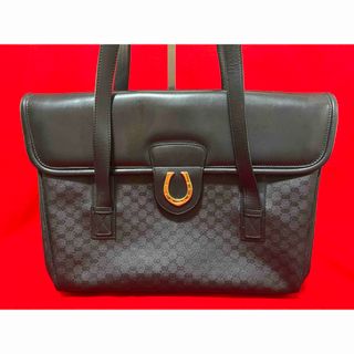 Gucci - 希少　GUCCI グッチ　ホースシューレザー　マイクロGG バッグ　金具　黒