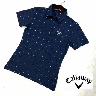 Callaway - ☆美品☆【キャロウェイ ゴルフウェア 半袖ポロシャツ レディース Ｍ ネイビー】