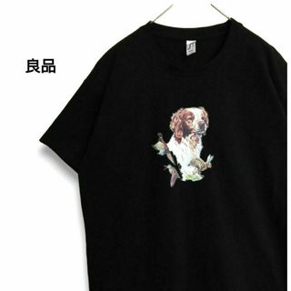 USA古着 アニマル 大判プリント アート ヘビーウェイト Tシャツ 黒 XL(Tシャツ/カットソー(半袖/袖なし))