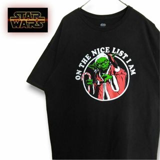 STARWARSスターウォーズ 公式 大判 Tシャツ マスターヨーダ 黒 XL(Tシャツ/カットソー(半袖/袖なし))