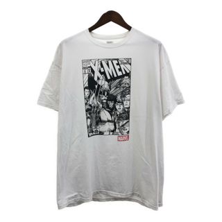 MARVEL マーベル・コミック X-MEN ウルヴァリン 半袖Ｔシャツ 大きいサイズ アニメT キャラクター ホワイト (メンズ 2XL) 中古 古着 Q8062(Tシャツ/カットソー(半袖/袖なし))