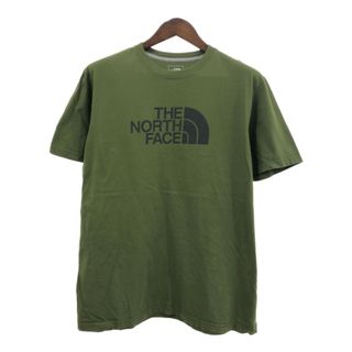 ザノースフェイス(THE NORTH FACE)のTHE NORTH FACE ノースフェイス 半袖Ｔシャツ アウトドア ロゴ グリーン (メンズ L) 中古 古着 Q8064(Tシャツ/カットソー(半袖/袖なし))