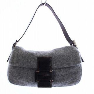 フェンディ(FENDI)のフェンディ FENDI マンマバケット ハンドバッグ ニット レザー グレー(ハンドバッグ)