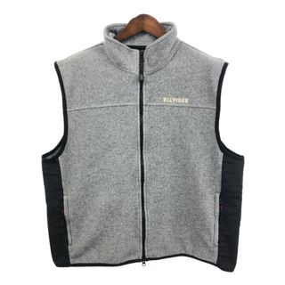 トミーヒルフィガー(TOMMY HILFIGER)の90年代 TOMMY HILFIGER トミーヒルフィガー フルジップ フリース ベスト グレー (メンズ XL) 中古 古着 Q8068(ベスト)