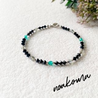 noakoma men's ＊swarovski - black × green(ブレスレット/バングル)