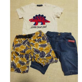 エフオーキッズ(F.O.KIDS)の恐竜　Tシャツ　ジャンクストア　デニム風　パンツ　短パン　ハーフパンツ　3点(Tシャツ/カットソー)