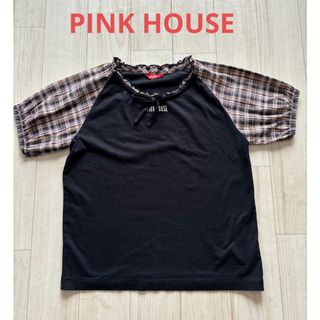 PINK HOUSE - 167.ピンクハウス/PINK HOUSE/袖素材切替 Tシャツ.カットソー