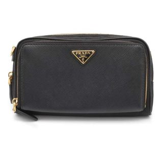 プラダ(PRADA)のプラダ ショルダーバッグ サフィアーノ レザー ナイロン 1DH058 PRADA バッグ 黒(ショルダーバッグ)