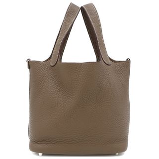 エルメス(Hermes)のエルメス HERMES ハンドバッグ ピコタンロックPM  トリヨンクレマンス ゴールド シルバー金具 グレージュ  □R刻印【中古】(ハンドバッグ)