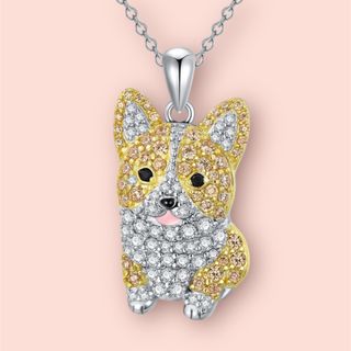 新品 コーギー 犬 ネックレス ペンダント アクセサリー ジュエリー 開運(ネックレス)