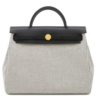 Hermes - エルメス HERMES 2WAYバッグ エールバッグ ジップ PM トワルキャドリーユ バッシュハンター ブラック×ホワイト ゴールド金具 新品 未使用 黒  B刻印（2023年製） 【箱】【中古】