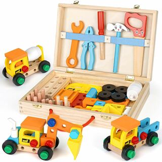 【版:A版】大工 おもちゃ 組み立て おもちゃ モンテッソーリ 木のおもちゃ 知
