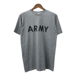 00年代 米軍実物 U.S.ARMY トレーニングＴシャツ ミリタリー グレー (メンズ MEDIUM) 中古 古着 Q8092(個人装備)