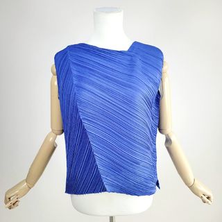 プリーツプリーズイッセイミヤケ(PLEATS PLEASE ISSEY MIYAKE)の【未使用品級】プリーツプリーズ　変形　ノースリーブ　カットソー　サイズ3(Tシャツ(半袖/袖なし))