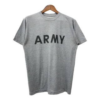 米軍実物 U.S.ARMY トレーニングＴシャツ ミリタリー グレー (メンズ S相当) 中古 古着 Q8095(Tシャツ/カットソー(半袖/袖なし))