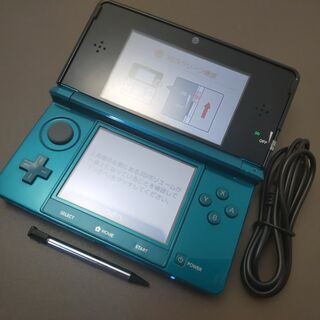 ニンテンドー3DS(ニンテンドー3DS)の安心の整備済み！◆任天堂3DS 中古本体◆アクアブルー◆27(携帯用ゲーム機本体)