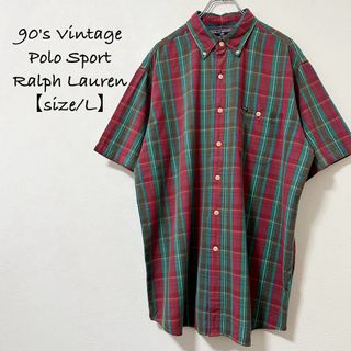 POLO RALPH LAUREN - 90s★ヴィンテージ★ポロスポーツ★ラルフローレン★半袖BDチェックシャツ★L