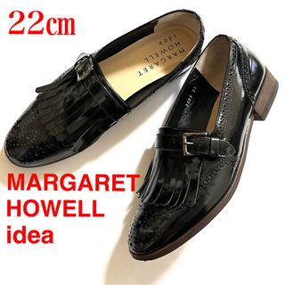 マーガレットハウエル(MARGARET HOWELL)のマーガレットハウエル アイデア　ウイングチップ　レザー　フリンジパンプス　22(ローファー/革靴)